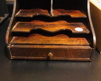 Weis 1920's oak desk organizer/caddy