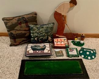 CLEARANCE!  $4.00 now, was $25.00......Hand Crafted Wood Golfer, Golf Pillows, Games, and more (P262)