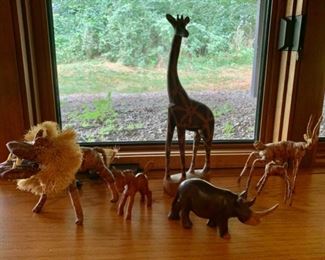 REDUCED!  $15.00 now, was $20.00......Carved and Rope African Animals (P223)