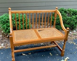 CLEARANCE!  $8.00  now, was $45.00......Bench, cane seating needs replacing, sold as is  (P199)