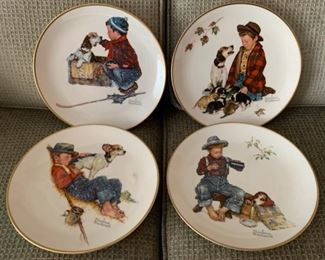 CLEARANCE!  $6.00  now, was $20.00......Set of 4 Norman Rockwell Plates,  Boxes Included (P177)