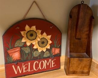 CLEARANCE!  $4.00 now, was $14.00......Painted Stone Welcome Sign and shelf (P175)