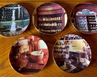 CLEARANCE!  $6.00 now, was $20.00......Set of 5 Pharmaceutical Apothecary Plates  (P136)
