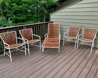 REDUCED!  $100.00 ...........5 Piece Retro Outdoor Chair set, good condition with few rips, sold as is (P131) 