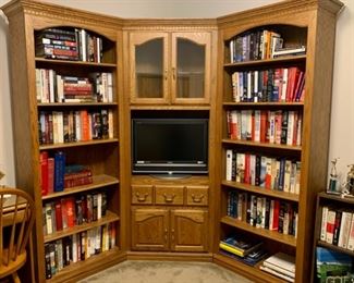 HALF OFF !  $100.00 now, was $200.00......3 Piece Corner Cabinet Bookshelf Set 6'8" tall, 30" x 12" (P117)