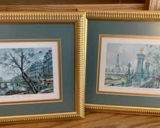 CLEARANCE!  $3.00 now, was $10.00......Pair of Framed Paris Pictures 12" x 11" (P54)
