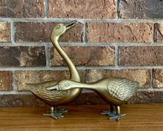 $16.00........Pair Brass Geese 9" Tall (P16)