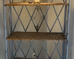 CLEARANCE!  $15.00.......$45.00........Folding Wicker Shelf 27" x 12 1/2", 65" tall shelves fold for easy storage (P92)