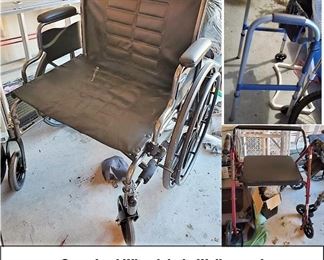Oversized medical: wheelchair, deluxe walker and walker