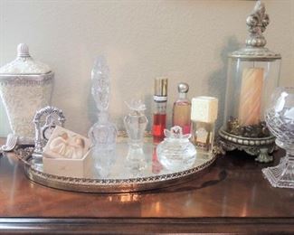 home decor, candles, perfume and perfume bottles