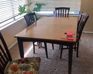 #4 Wooden dinner table 6 Chairs and leaf (2 chairs and leaf not pictured) $160.00