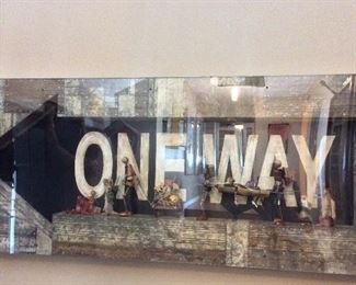 One Way Mixed Media Art by Trent Manning, 86" W x 36" H x 7" D. 