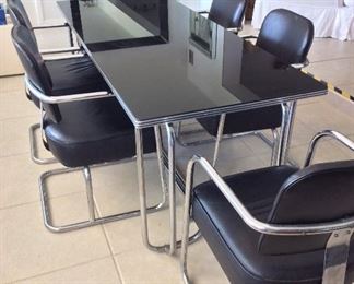 Dining Table, 72" L x 30" W x 29" H, with 6 Chairs. 