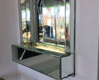 Waterfall Mirror, 31 1/2" H x 26" W x 6 1/4" D.