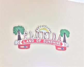FLORIDA Land of Sunshine License Plate Topper, 12" W. 