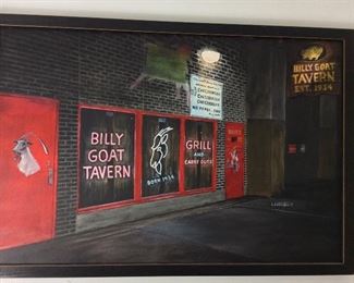 Billy Goat Tavern Art, L. Johnston, 38 x 26". 