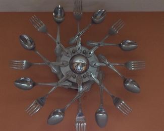 Fork and Spoon Art, 16" diameter. 