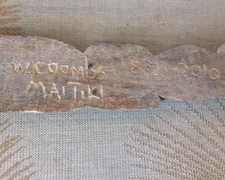 Wayne Coombs Carved Wood Tiki, Mai Tiki, 51" H x 9".