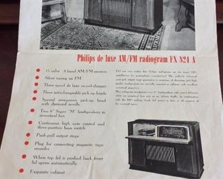 1954 Philips Norelco de luxe Radiogram FX 824 A.

