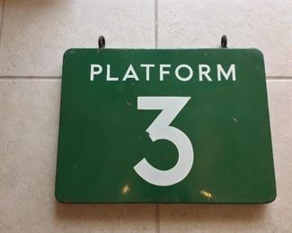 London Underground the Tube Platform 3 Porcelain Metal Sign, 24" W x 18" H x 2" D.