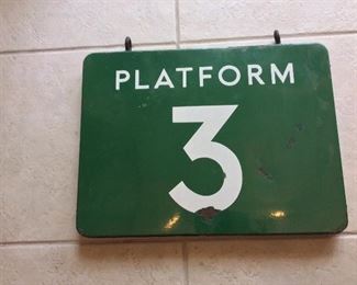 London Underground the Tube Platform 3 Porcelain Metal Sign, 24" W x 18" H x 2" D.