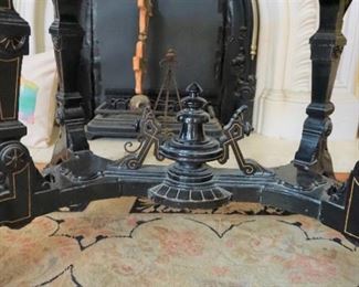 Renaissance Revival Ebonized and Gilded incised Center Table With Crown Motif
Measures 42” long, 26” deep and 31 tall
