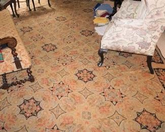 Hand Crafted Needle point Aubusson Carpet (Rug)        
      14 1/2' X 11 1/2'