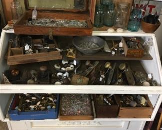 Lots of Vintage hardware  and chandelier prisms 