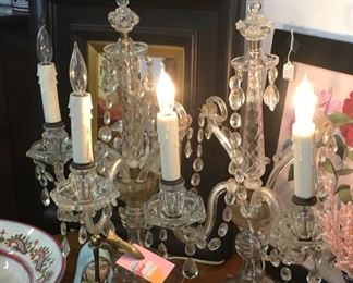 Fabulous crystal table lamps   SOLD