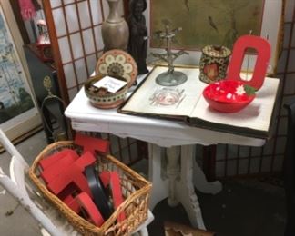White table and chair. 