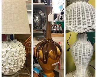 Lots of MCM lamps. 