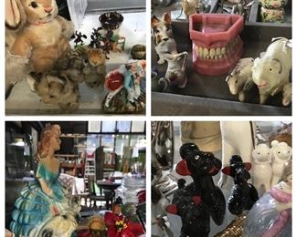 Steiff animals, chalk ware, and dental teeth