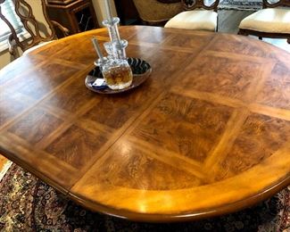 leaf comes out to create original round table. comes with round glass optional tabletopper.