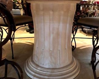 Large white washed pedestal base for tabletop