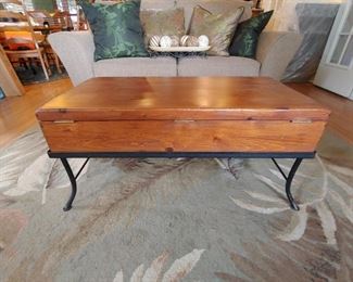 Vintage coffee table with open top for storage