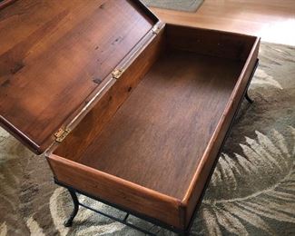 Vintage coffee table with open top for storage