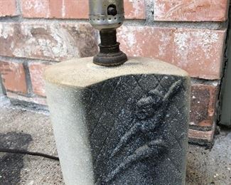 Very Unique Vintage Ballerina Carved Stone Lamp