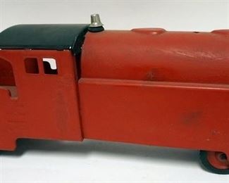 1021	LARGE PRESSED STEEL TOY TRAIN, 27 IN LONG. MARKED 3000 ON SIDE
