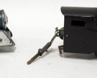 1029	TOY TRAIN LOCOMOTIVES, 1 BLUE HAFNER 1010 AND 1 BLACK UNMARKED WIND UP
