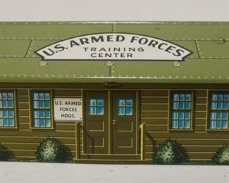 1044	MARX TIN U.S. ARMED FORCES TIN TRAINING BUILDING
