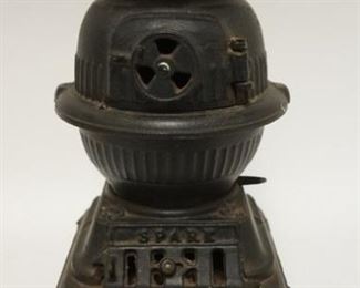 1059	ANTIQUE SALESMAN SAMPLE CAST IRON POT BELLY STOVE *SPARK*, 14 1/2 IN HIGH
