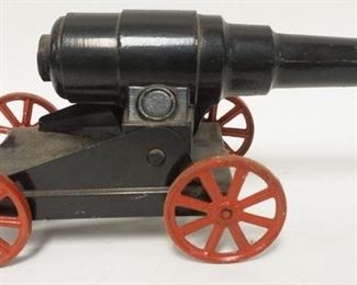 1072	ANTIQUE BANGSITE TOY CAST IRON AND TIN CANNON, MISSING PIECE
