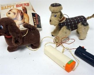 1083 2 BATTERY OPERATED TOY DOGS, HAPPY HOUND
