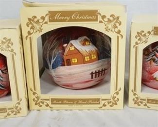 1097 COLLECTION OF 3 LARGE HAND BLOWN CHRISTMAS BALLS BY IMPULS
