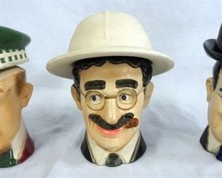 1100 EZRA BROOKS LOT OF 3 FIGURAL LIQUER DECANTERS
