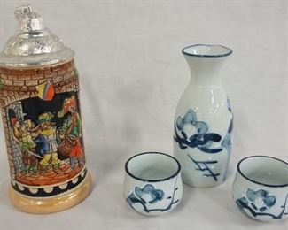 1102 LOT GERMAN STEIN AND SAKI SET
