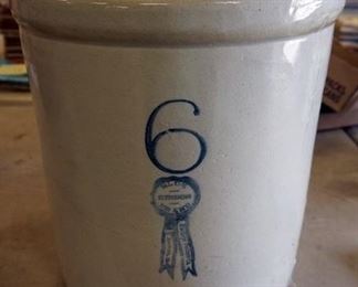 1110 6 GAL STONEWARE CROCK, HAIRLINE
