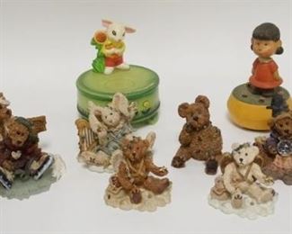 1222 LOT-BOYDS BEARS, MUSICAL FIGURES, ETC, TALLEST IS 7 IN
