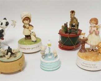 1223 LOT OF 7 MUSICAL FIGURINES, TALLEST IS 7 1/2 IN
