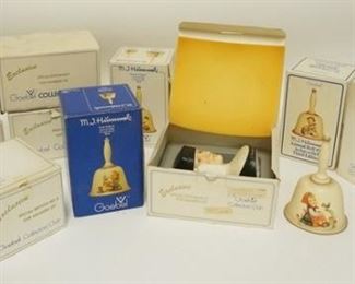 1232 HUMMEL COLLECTOR CLUB FIGURES & BELLES 12 PIECES, ALL BUT ONE W/BOXES
